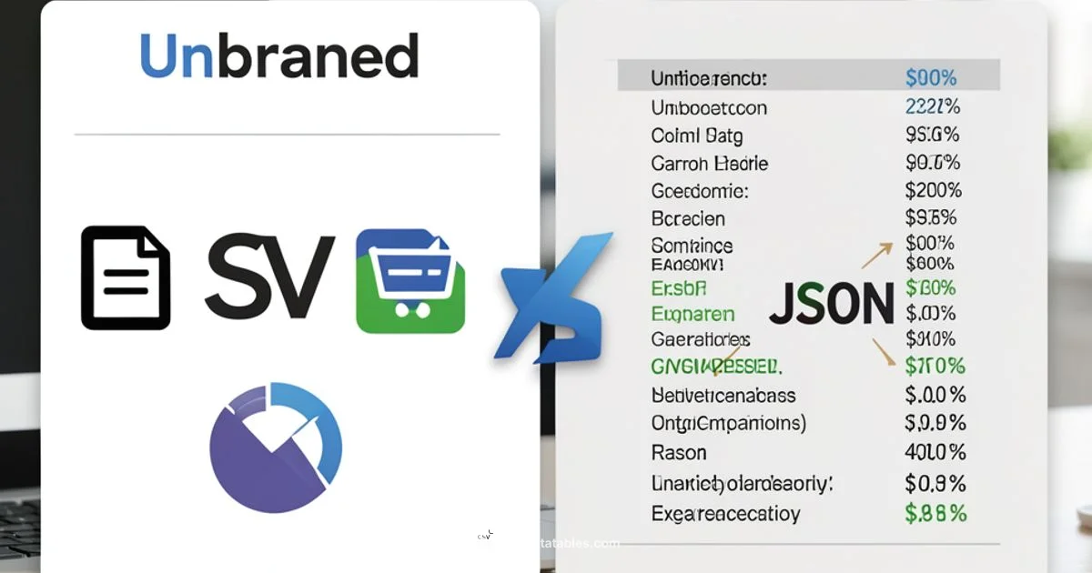 CSV vs JSON - MyDataTables