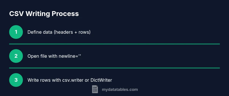 Process diagram for Python CSV writing