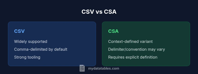 Comparison chart: CSV vs CSA