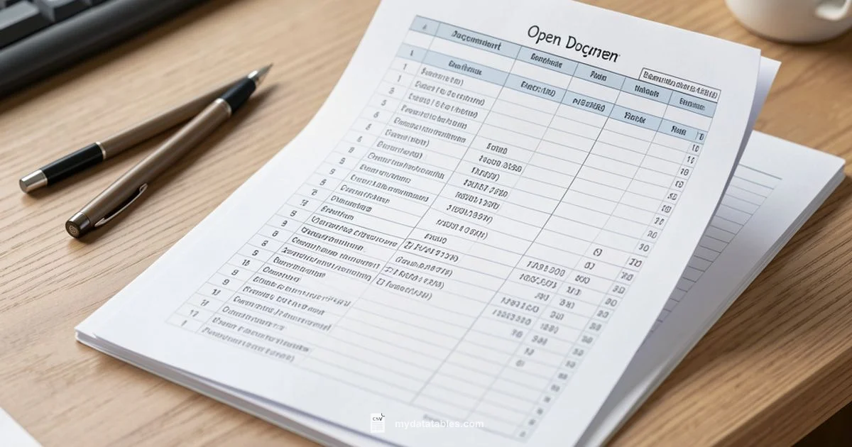 ODS vs CSV - MyDataTables