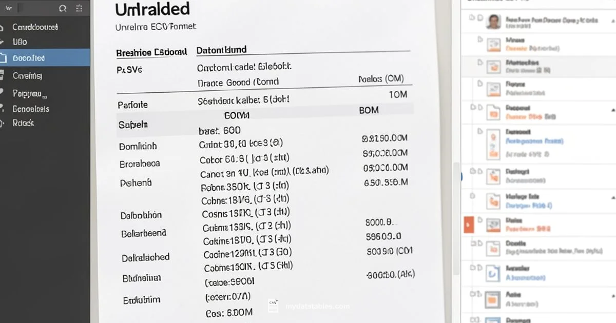 CSV BOM Essentials CSV BOM Essentials - MyDataTables