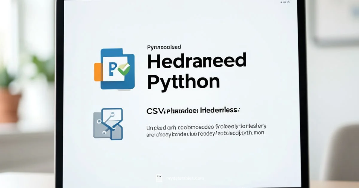 No-Header CSV in Python - MyDataTables