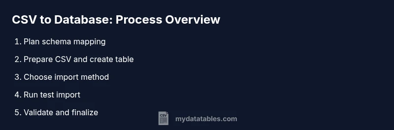 Process diagram showing CSV to database workflow