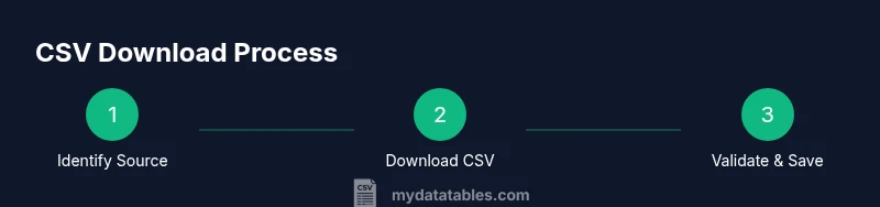 Process infographic showing steps to download a CSV file