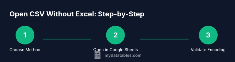 Process diagram showing steps to open CSV without Excel