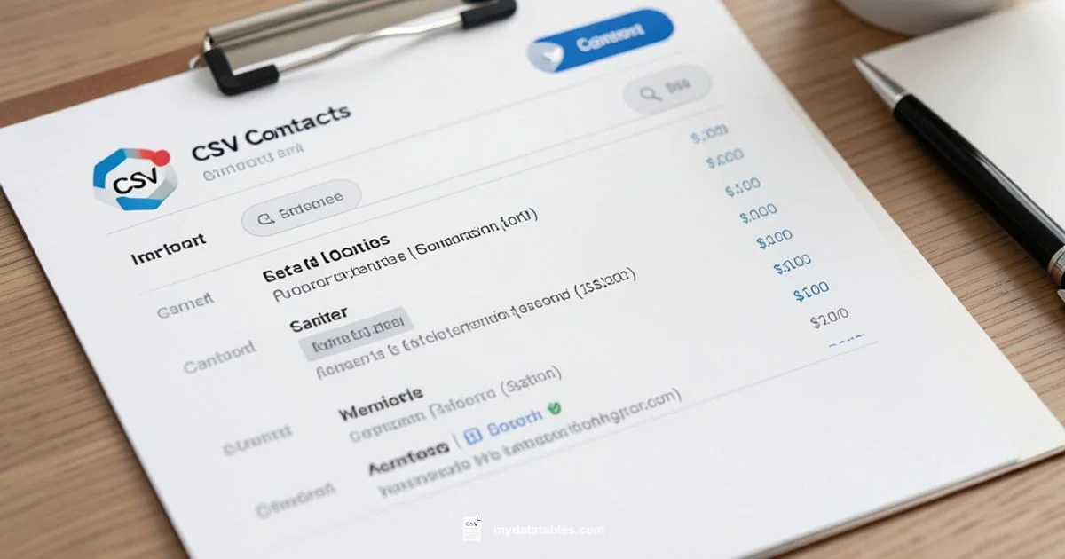 CSV to iPhone Contacts - MyDataTables