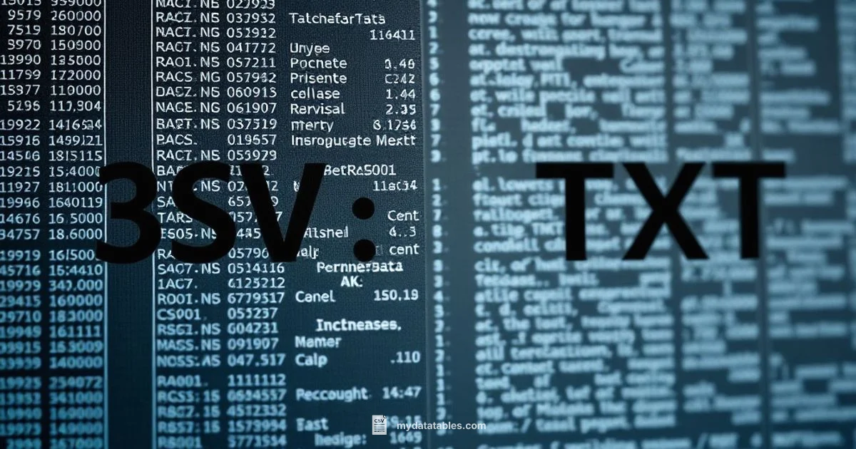 CSV vs TXT - MyDataTables