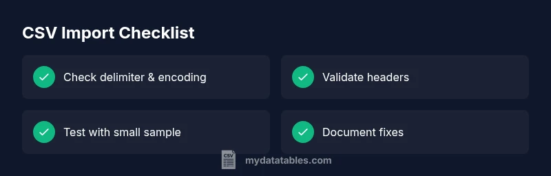 Checklist for fixing CSV import errors