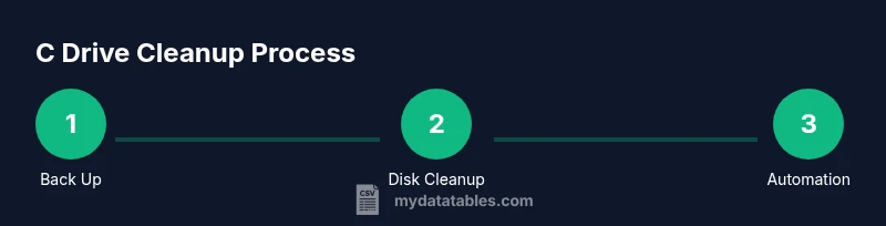 Process diagram for cleaning the C drive using Disk Cleanup and Storage Sense