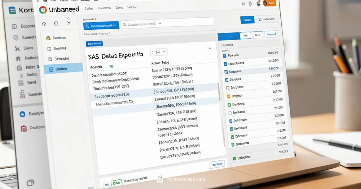 SAS to CSV Export - MyDataTables