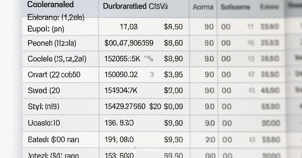 CSV Column Definition - MyDataTables