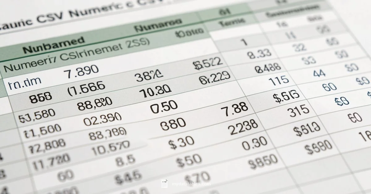 Numbers in CSV Numbers in CSV - MyDataTables