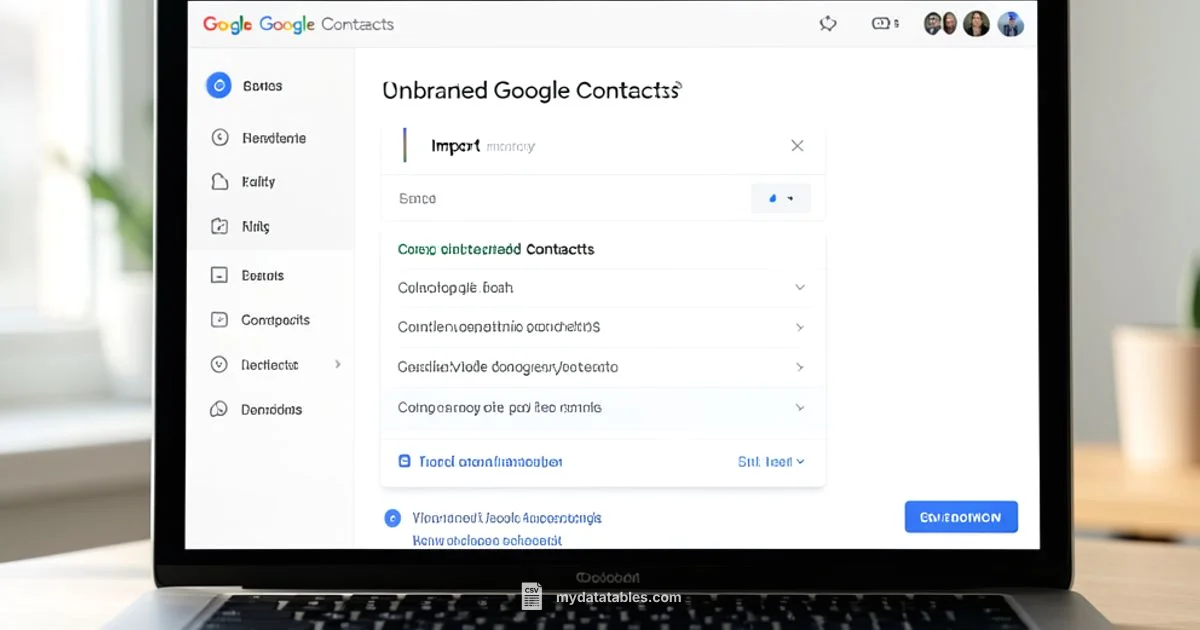 Contacts CSV Guide - MyDataTables