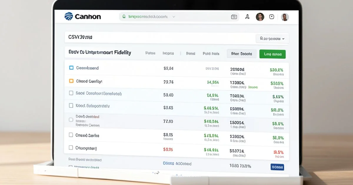 CSV Import Fidelity - MyDataTables