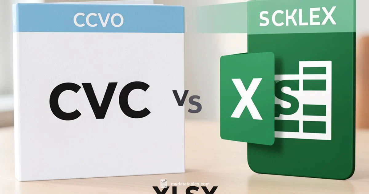 CSV vs XLSX Size - MyDataTables