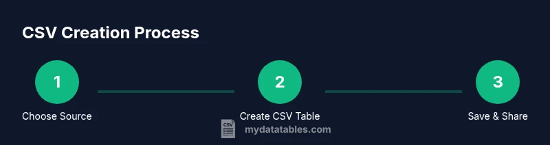 Process diagram showing steps to create a CSV in Power Automate