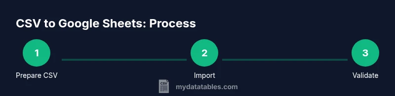Process diagram showing CSV -> Google Sheets import steps