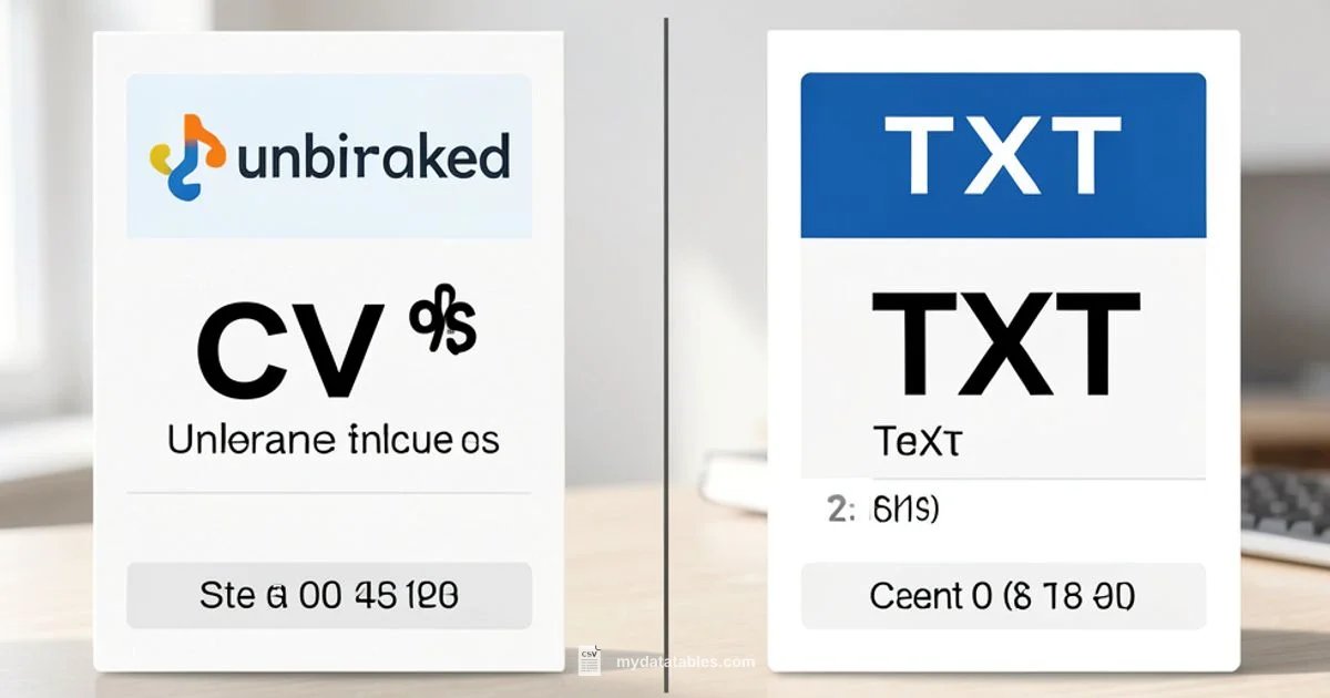 CSV vs TXT - MyDataTables