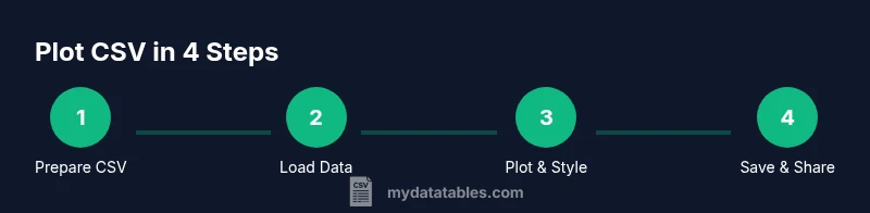 Process diagram showing 4 steps of CSV plotting