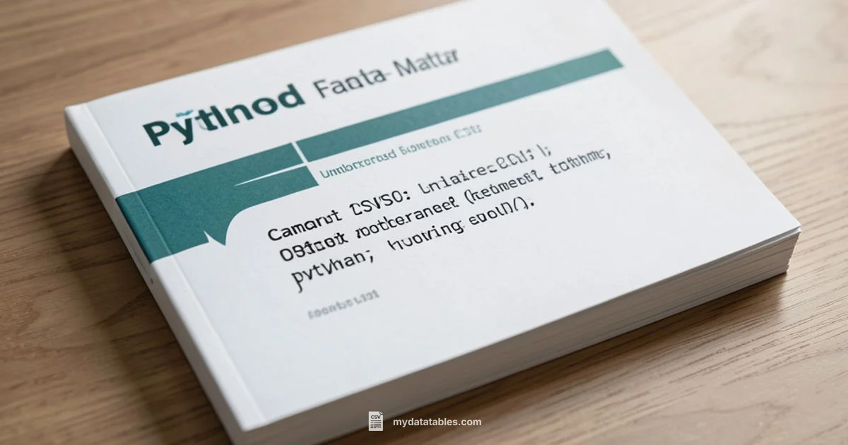 CSV in Python Guide CSV in Python Guide - MyDataTables