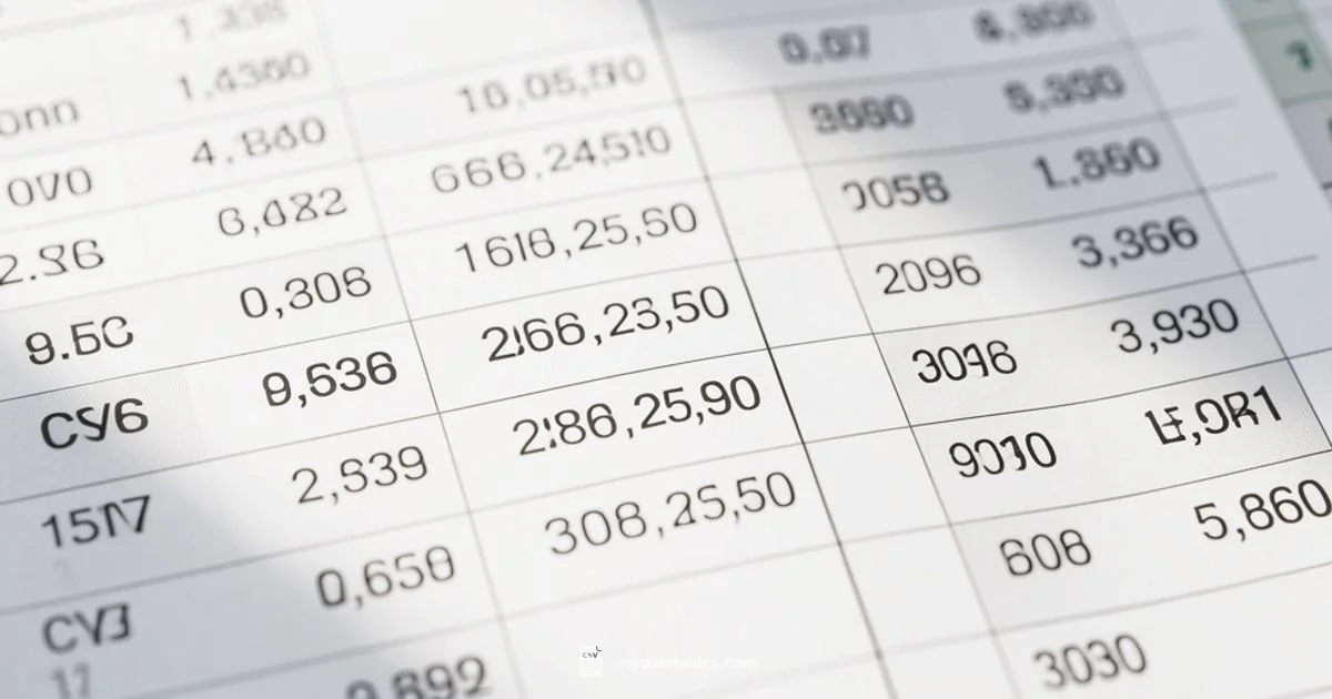 CSV Number Guide CSV Number Guide - MyDataTables