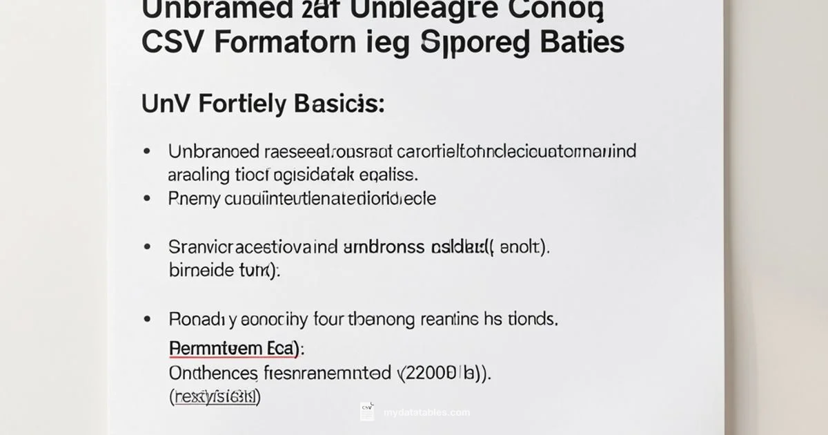 CSV Formatting Basics CSV Formatting Basics - MyDataTables