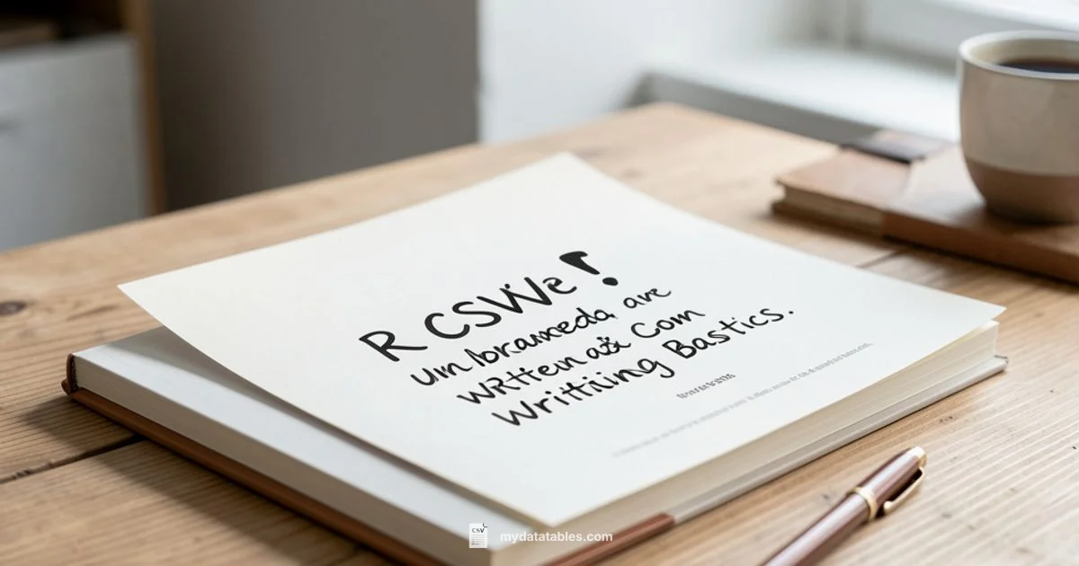 CSV Writing in R - MyDataTables